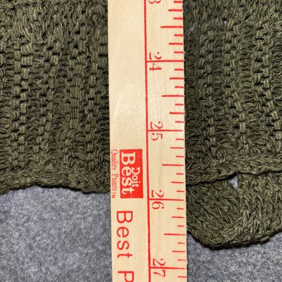 BCBG MAX AZRIA Sz Large Deep V-Neck TRUE WRAP Cardigan, Women’s Pine Green - Picture 6 of 8